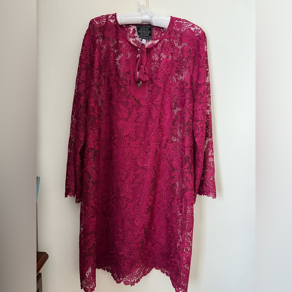 Johnny Was Fuchsia Lace Dress